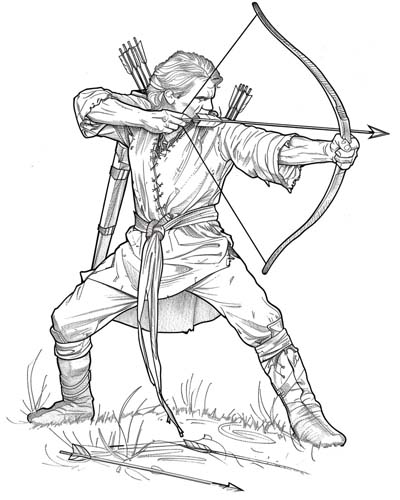 male archer coloring page
