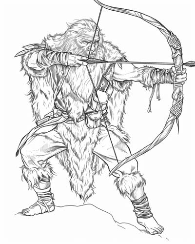 hunter / trapper coloring page