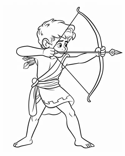 Greek god, Eros coloring page