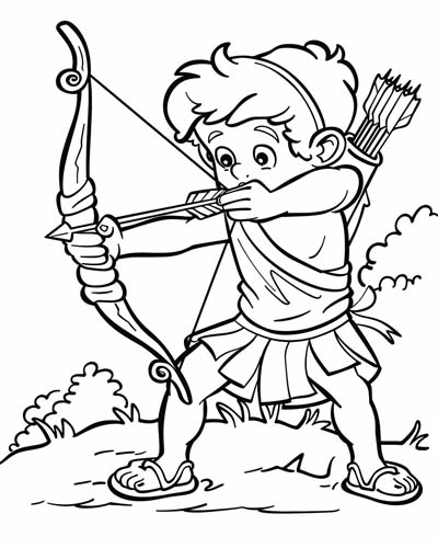 Roman god, Cupid coloring page