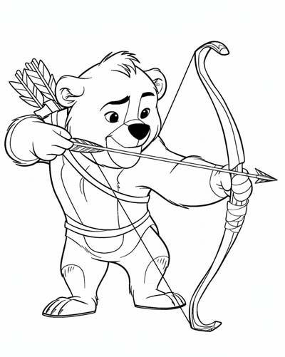 bear archer coloring page