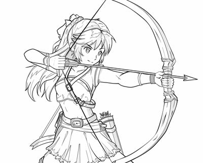 archery girl coloring page