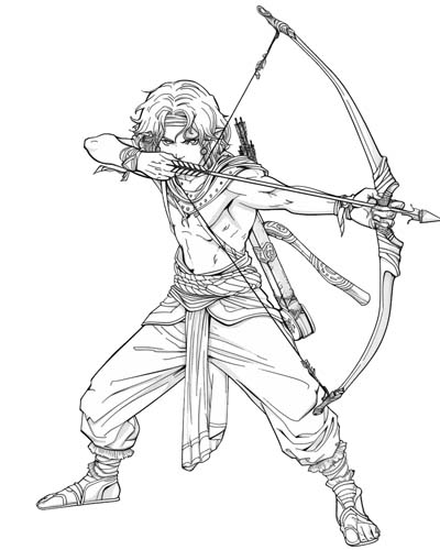 archery man coloring page