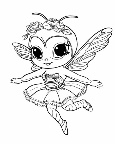 ballerina bumblebee coloring page