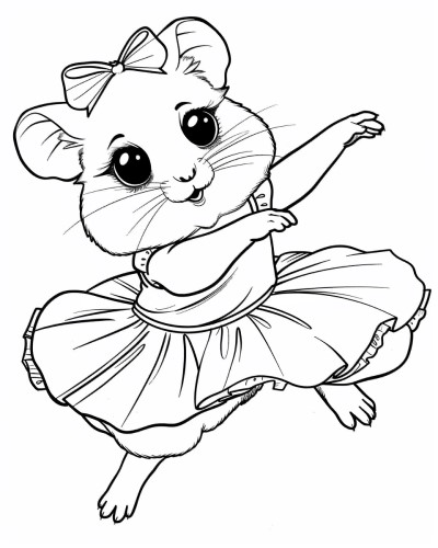 ballerina hamster coloring page