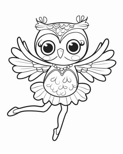 ballerina owl coloring page