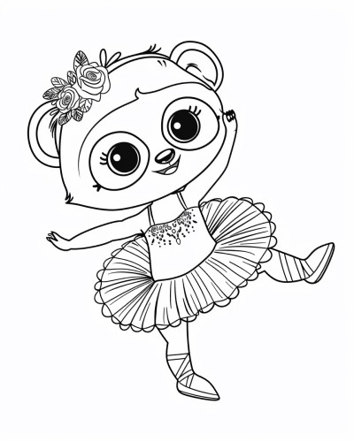 ballerina sloth coloring page