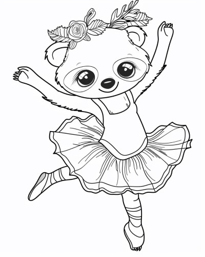 ballerina sloth coloring page