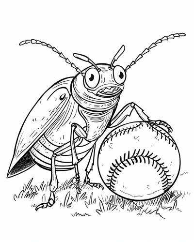 baseball beetle coloring page