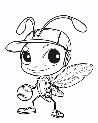 baseball bug coloring page