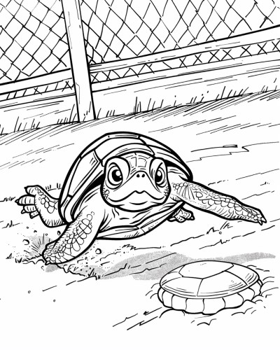 baseball turtle coloring page