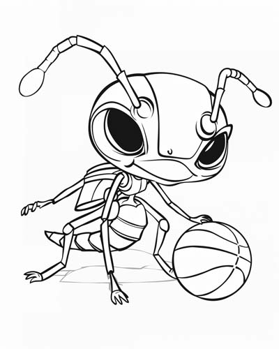 basketball bug coloring page