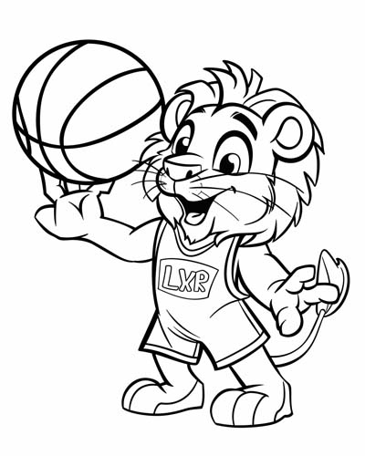 basketball lion coloring page