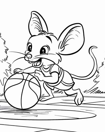 basketball rat coloring page