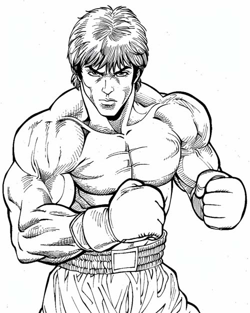 coloring page of boxing