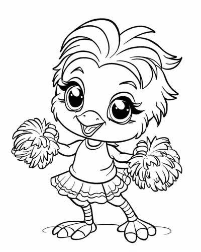 cheerleader chick-2 coloring page