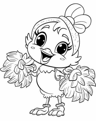 cheerleader chick coloring page