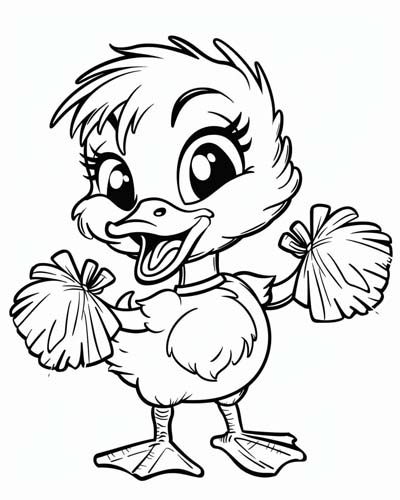 cheerleader duckling coloring page