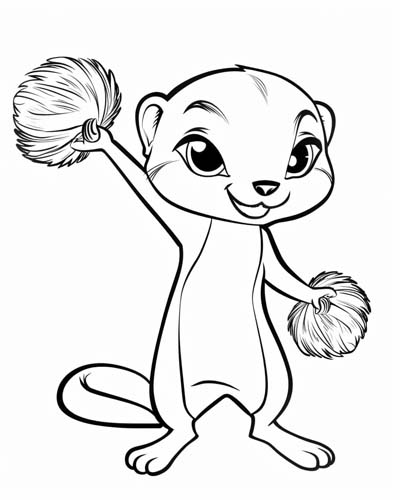 cheerleader ferret coloring page
