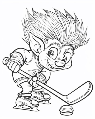 hockey troll coloring page
