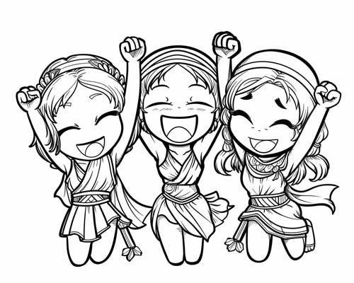 Olympic sports coloring page of the crowd cheering