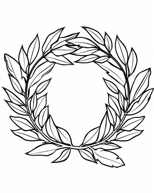 coloring page of olympic laurel wreath