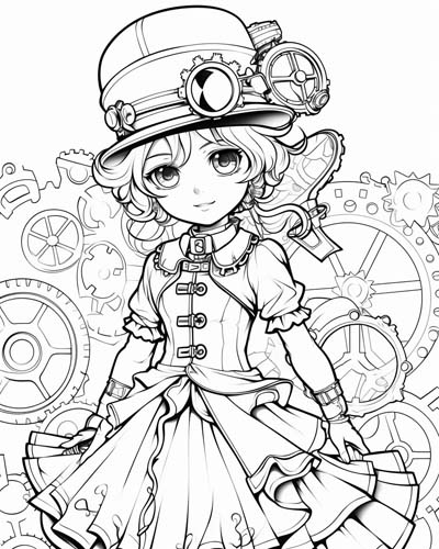 Steampunk girl with bowler hat