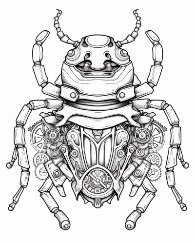 Cogwheel beetle coloring page