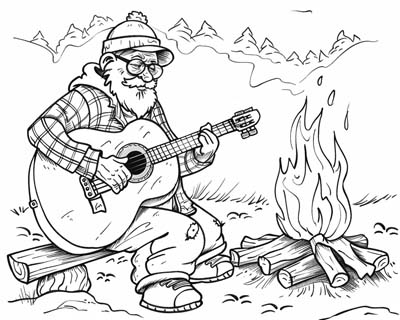 guitar campfire song coloring page