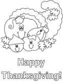 Thanksgiving cornucopia coloring page