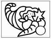 Thanksgiving cornucopia coloring page