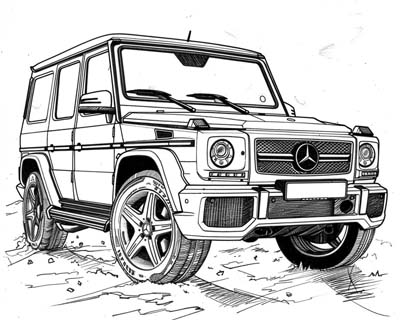 mercedes benz g-class coloring page