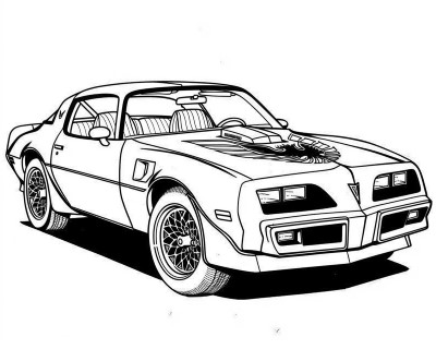 Pontiac firebird trans am coloring page