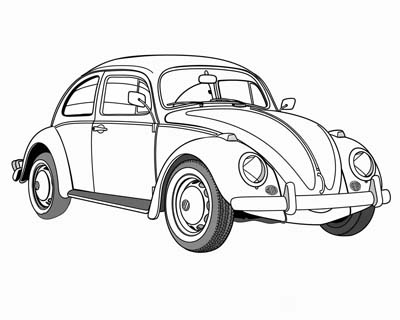 volkswagon beetle coloring page