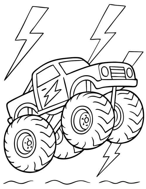 Lightning Monster Truck Coloring Page