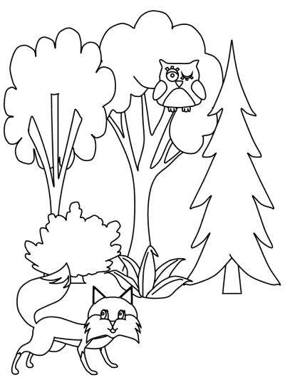 trees coloring book pages