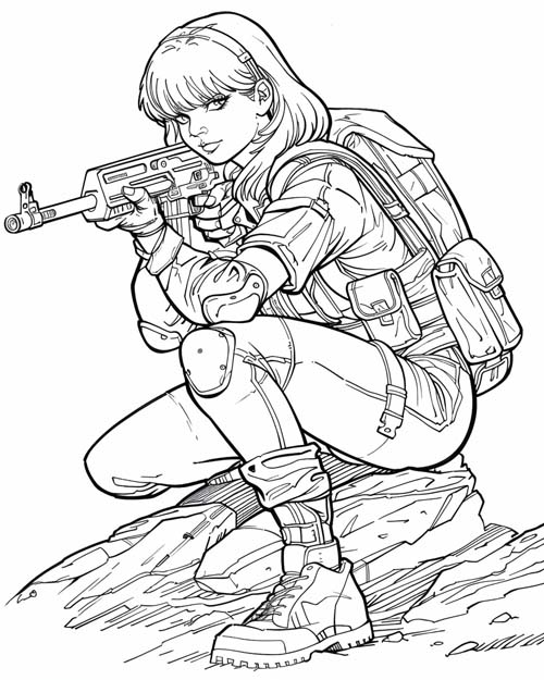 coloring page of GI Jane