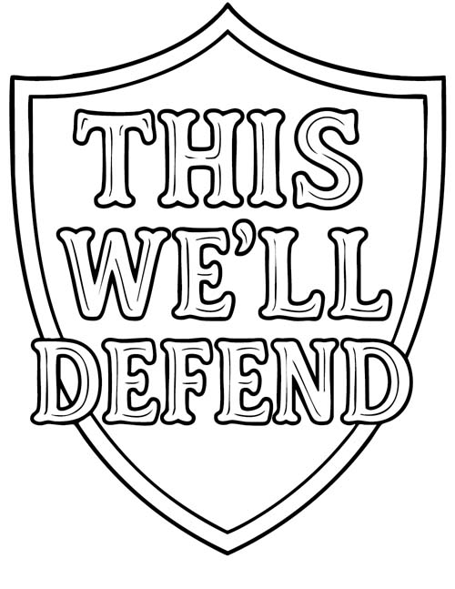 word art coloring page - This We'll Defend