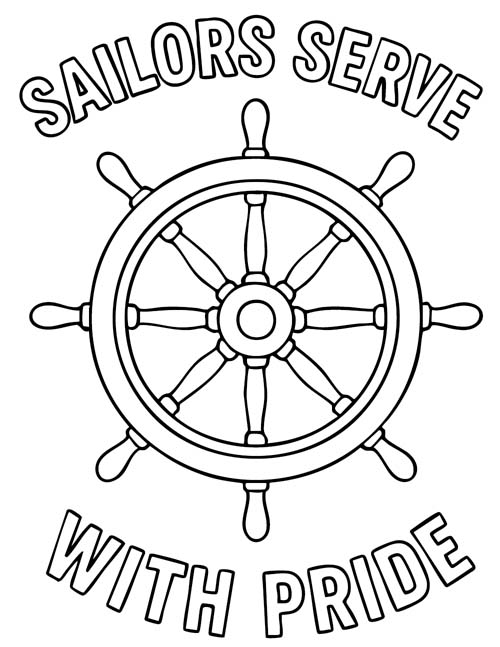 Sailors serve with pride word art coloring page