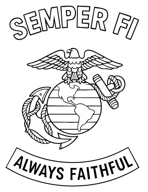 word art coloring page - Semper Fi