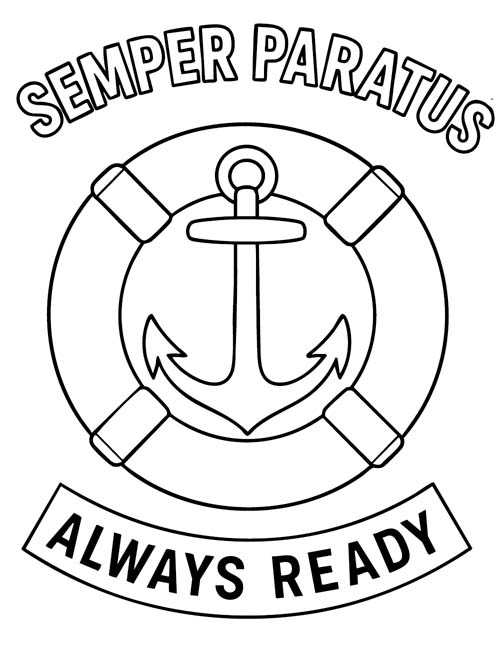word art coloring page - Semper Paratus