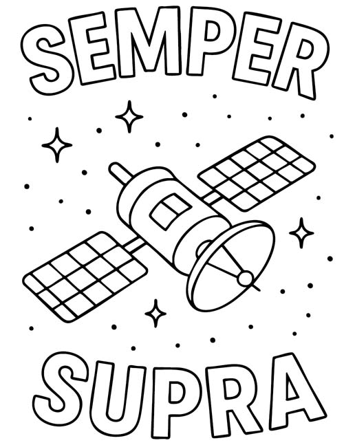 word art coloring page - Semper Supra