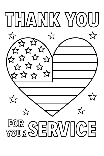 word art coloring page - Thank you for your service