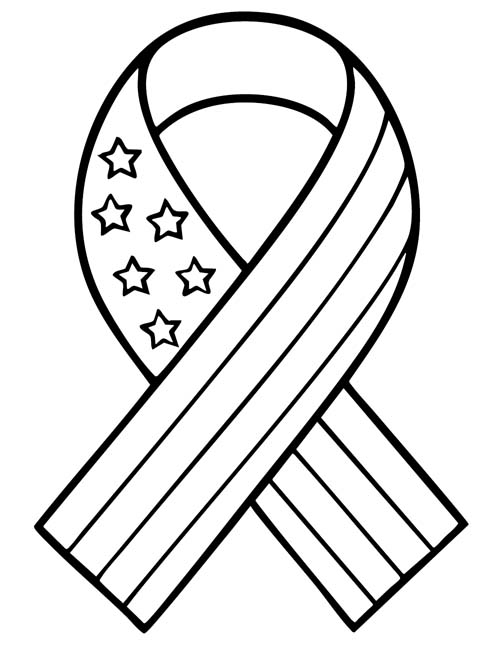 American ribbon coloring page