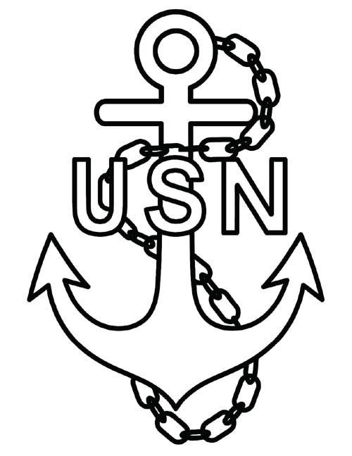 USN anchor coloring page