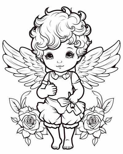 cupid coloring page
