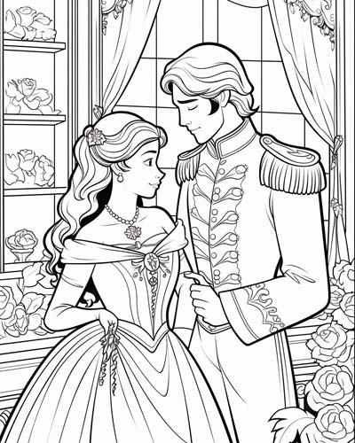 Queen Victoria and Prince Albert coloring page