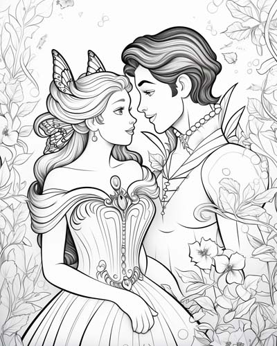 Oberon and Titania coloring page