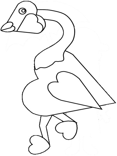 Valentine's Day heart Canada goose coloring page