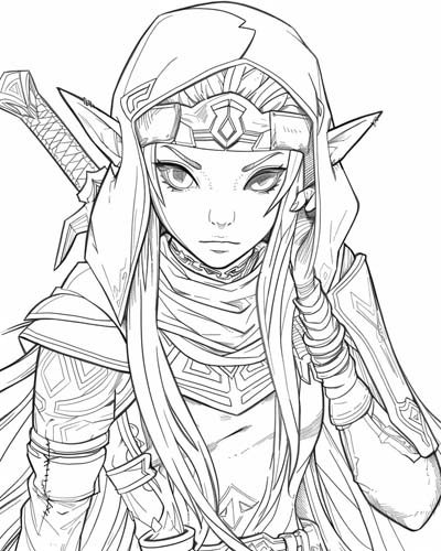 Legend of Zelda, Breath of the Wild coloring page